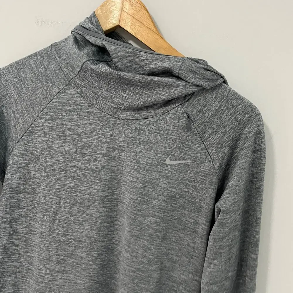 Nike Gray Funnel Neck Hoodie Sweatshirt Size Small